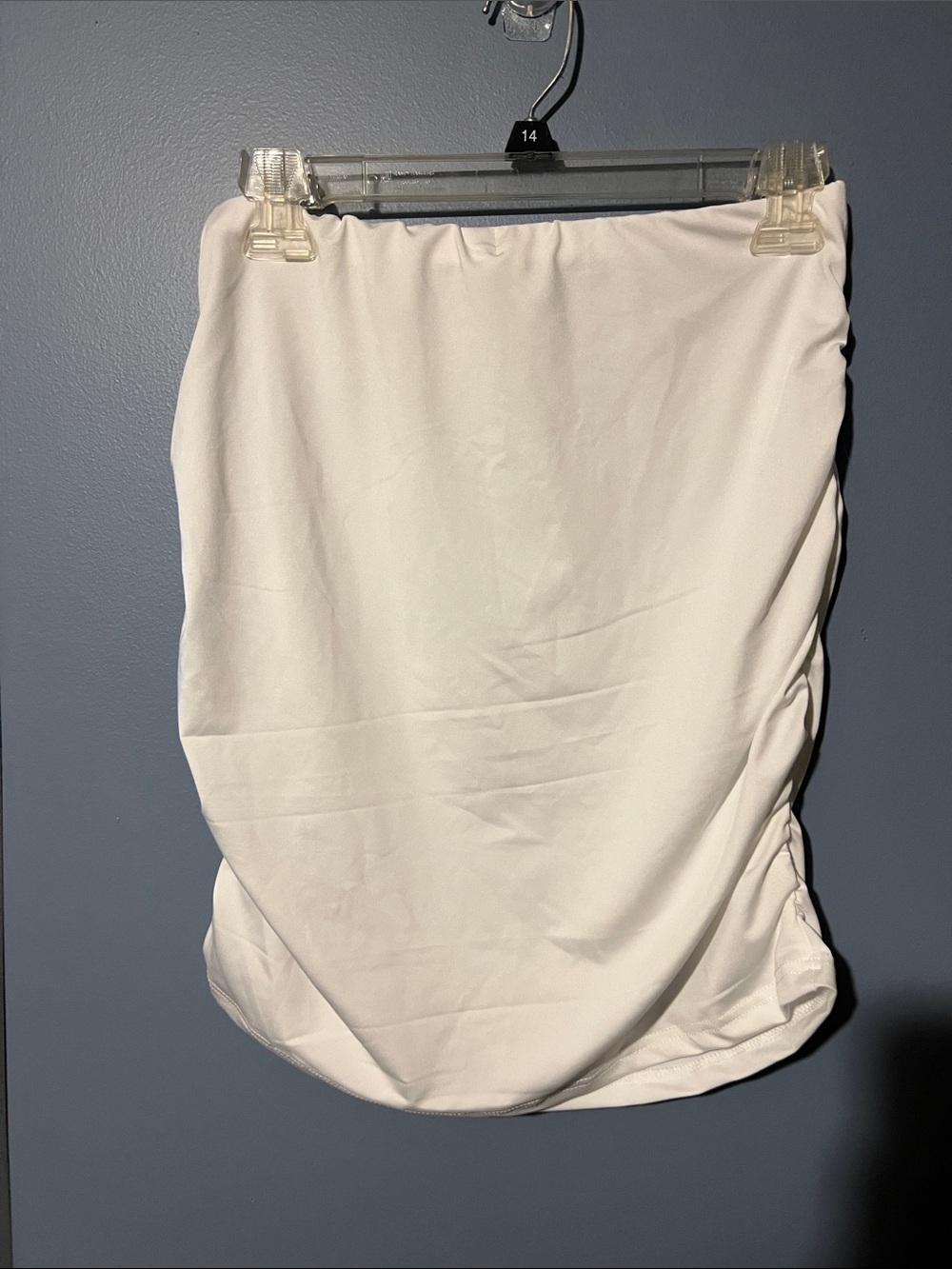 SHEIN White Mini Ruched Pencil Skirt